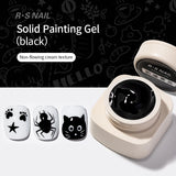 RS NAIL 5g Painting Gel Nail Polish Black White Nail Painting Art Gel Line Flower Drawing Gel Semi-solid UV LED Soak Off Varnish