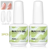 Nailpop 15ml Builder Gel Nail Polish for Nail Apex & Extension Strengthener Upgraded Soak Off UV Gel Rhinestone Glue 4 Colors