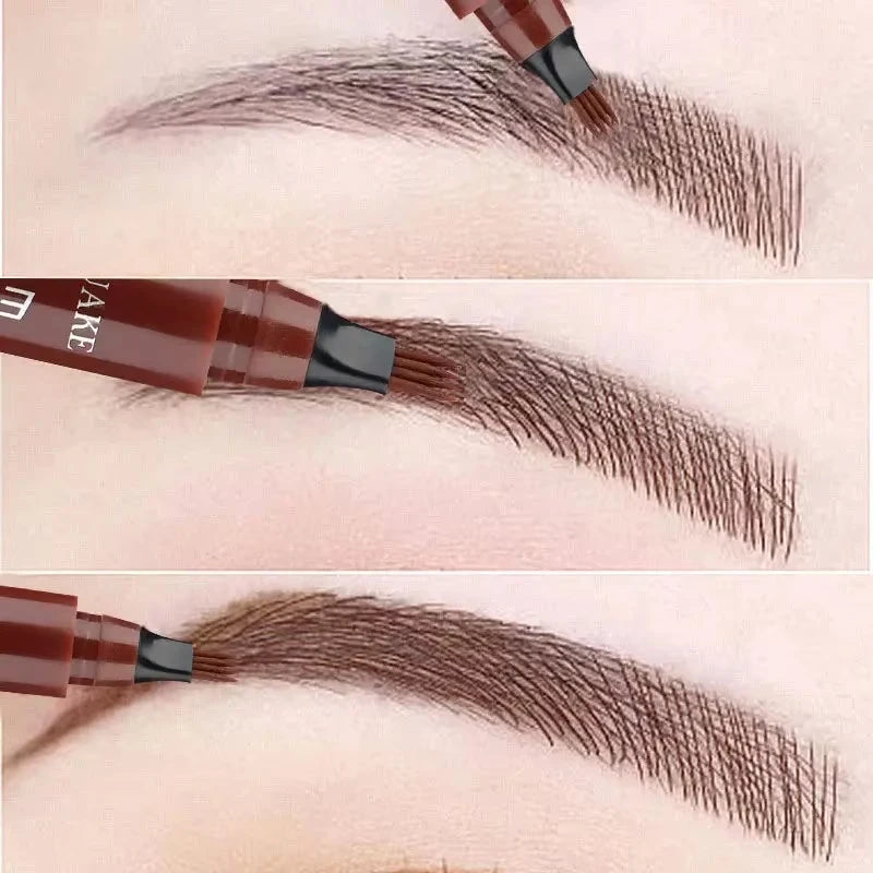 Four-Pronged Eyebrow Pencil, Four-End, Long-Lasting, Non-Smudged, Water-Resistant, Anti-Smudged Eyebrow Pencil