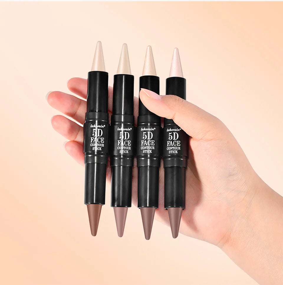 Dual Head Contour Highlighter Stick Sculpt V Face Nose Shadow Concealer Waterproof Long Lasting Smooth Blending Facial Makeup Cosmetics