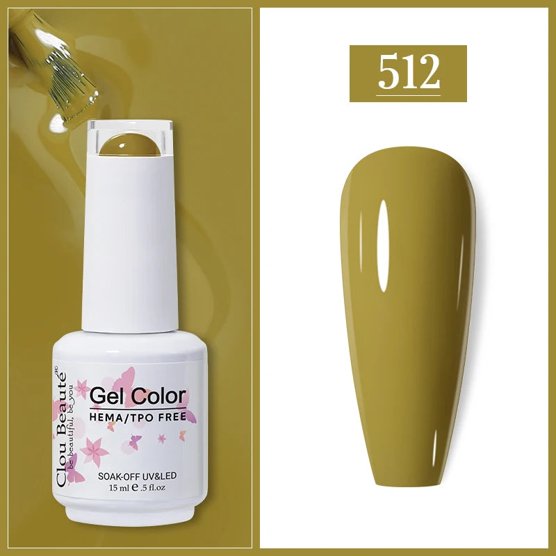 Clou Beaute Gel Nail Polish Neon Brown Royal Blue Red Green Pastal Nude Nail Art Varnishes Gel Lacquer HEMA/TPO FREE UV Gel Nail