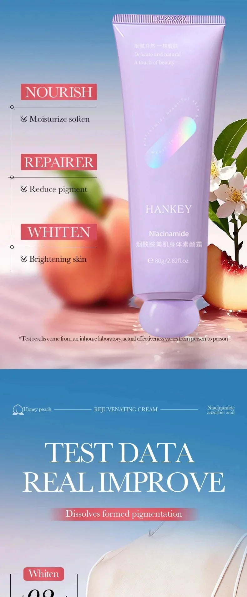 Remove Melanin Nicotinamide Brightening Cream For Dark Skin Effective Lighten Thigh Inner Bleach Private Parts Brighten 80g