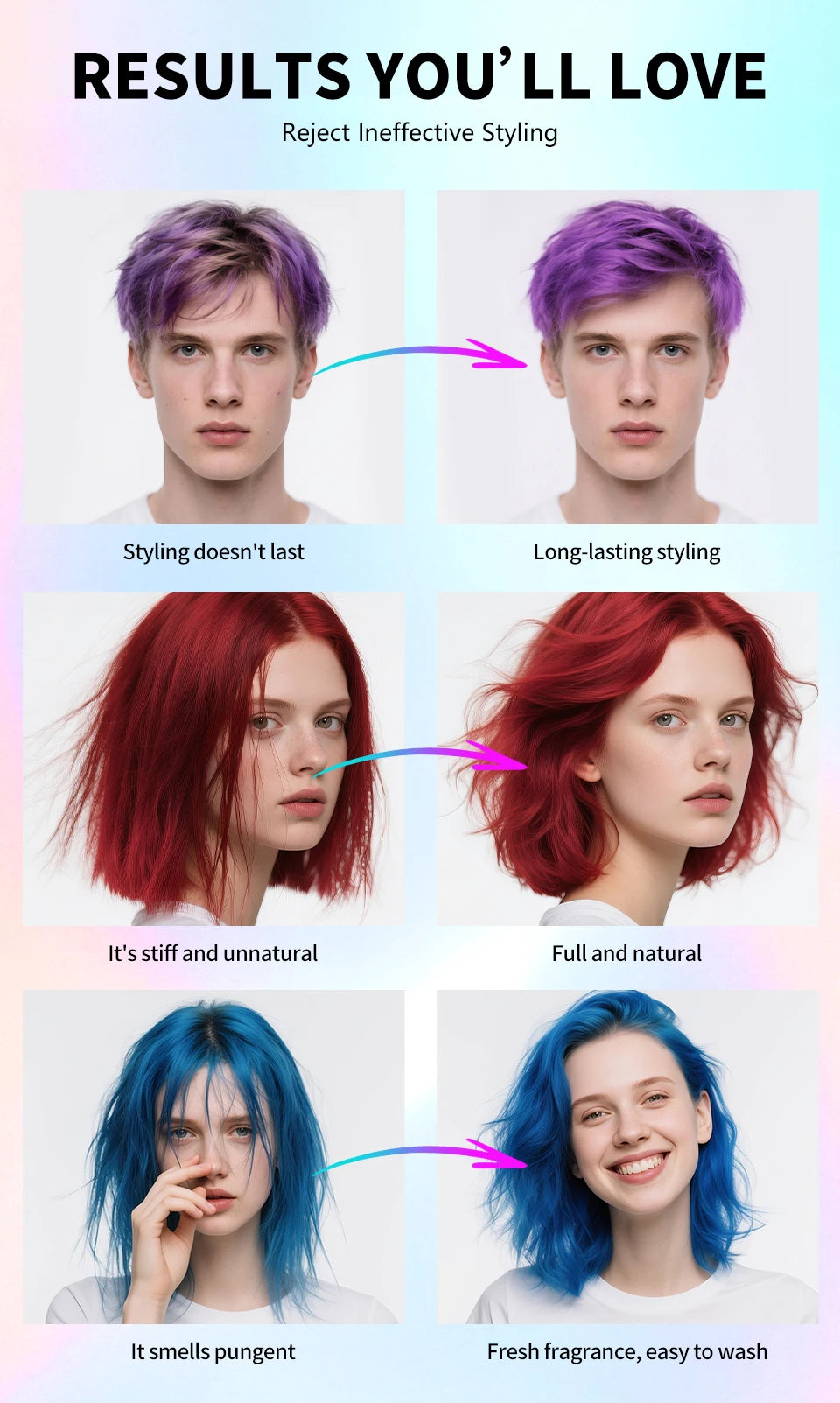 Temporary Hair Color Spray One-Time Hair Dyeing Instant Hair Salon Multi Color Hair Dye Makeup Chalk Washable DIY Party Styling