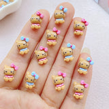 50Pcs Cute Mini Cartoon Cat Nail Art Resin Designer Charms DIY Craft For Nail 3D Decorations Jewelry