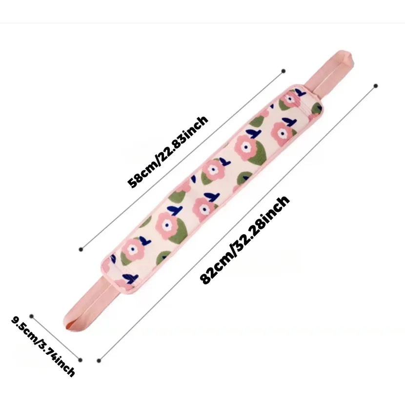 2 In 1 Back Scrubber Bath Sponge Towel Double Sided Shower Loofah Exfoliating Body Scrubber Long Strip Cleaning Bathing Tool