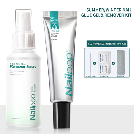Nailpop Pro Soft Nail Tips Gel Glue 20g Adhesive Fake Nails Long Lasting Soak Off UV Gel Nail Polish Manicure Products for Nails