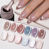 PUENTE 7.5ML Nude Shade Moonlight Cat Magnetic Gel Nail Polish Ultra-Bright Cat Eye Soak Off UV Semi-Permanent Varnish Manicure