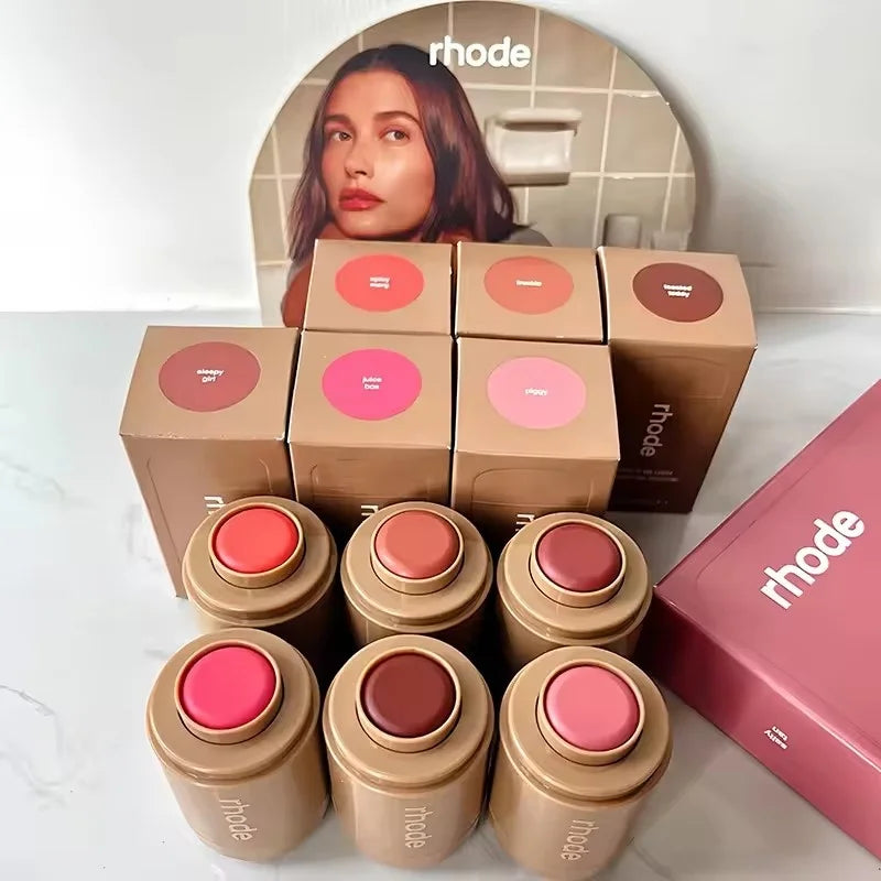 Popular Cosmetics Brand Rhode Pocket Blusher Stick Smooth Easy Apply Portable Lip Cheek Dual-use Rouge Cream Makeup Bubble Bag