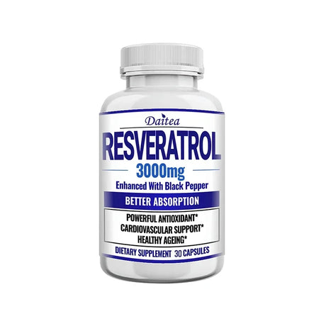 Resveratrol Supplement Capsules - Anti-Aging, Cardiovascular & Joint Support, Skin Health