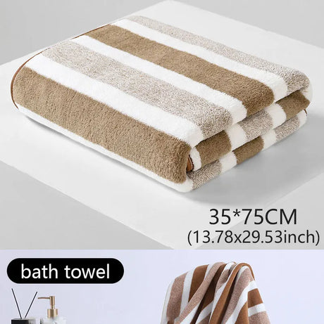 Striped Pattern Towel New Home Soft and Comfortable Bath Towels for Men and Women, Quick Drying Absorbent Towels For Bathroom