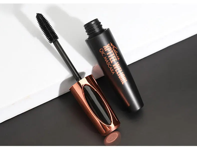 Black 4D Fiber Mascara Thick Lengthening Volumizing Waterproof Sweatproof Long Lasting Eyelash Extension Eye Makeup Cosmetics