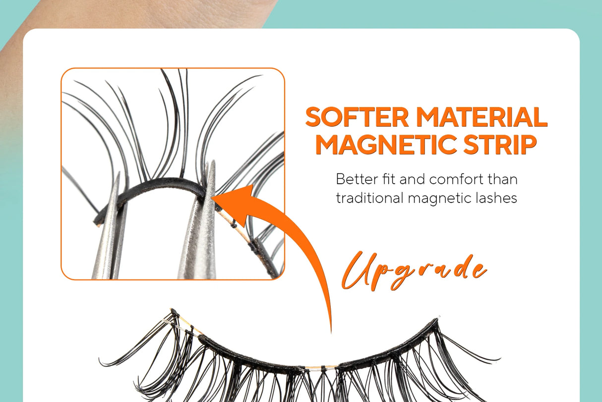 VYRILA Soft Magnetic Eyelashes No Glue Needed Reusable Natural Look 3D Lashes Easy Apply Soft Magnetic Lashes Kit for Eye Makeup