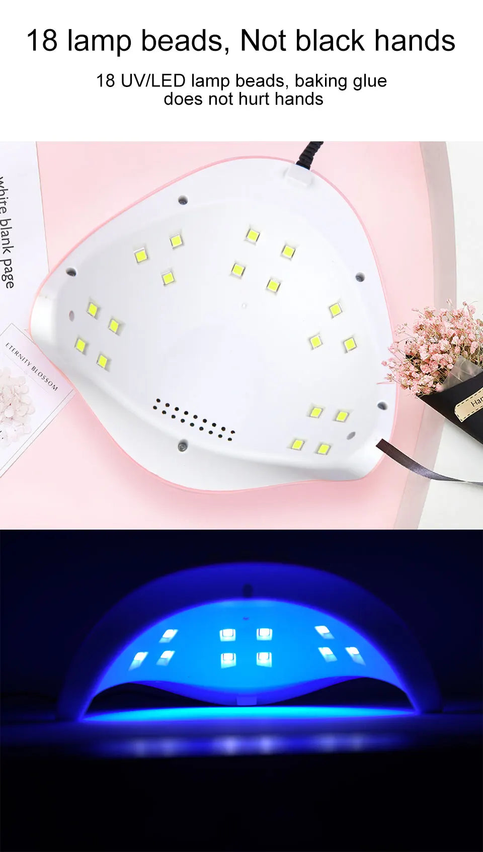 Nail UV Lamp 18LED Nail Dryer Suitable For All Gel Varnish Polishing And Curing With Timer Mode Suitable For Home Manicure Tools