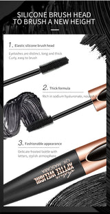 Black 4D Fiber Mascara Thick Lengthening Volumizing Waterproof Sweatproof Long Lasting Eyelash Extension Eye Makeup Cosmetics