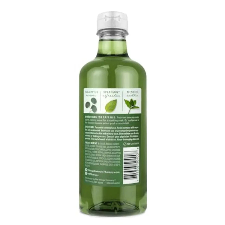 Village Naturals Therapy Muscle Foaming Bath Oil and Body Wash 16 oz. 2 pack, Green, 16 oz