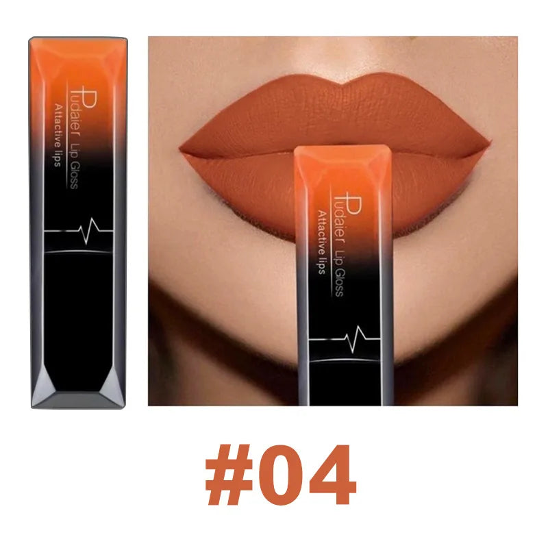 Pudaier 21 Color Lip Gloss Waterproof Matte Liquid Lipstick Moisturizing Lip Gloss Lip Makeup Beauty Cosmetics
