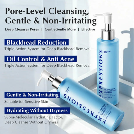 Korean Facial Cleanser – Salicylic Acid + Niacinamide, Blue Lotus & Lotus Extract for Fresh Clean & Oil-Balanced Skin