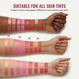 4 Shades Blush Palette Matte & Shimmer Two Textures Rich Pigment Long-wear Soft Blur Finishing Compact Blush Daily Cheek Makeup