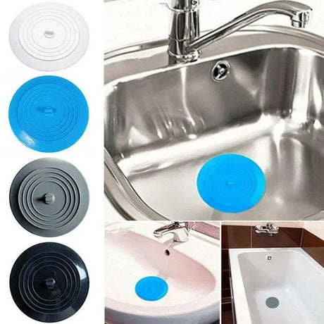6 Inches Large Silicone Drain Plug Hair Stopper Flat Suction Cover Tub Stopper Leakage-proof Drain Cover Bathroom Accessories