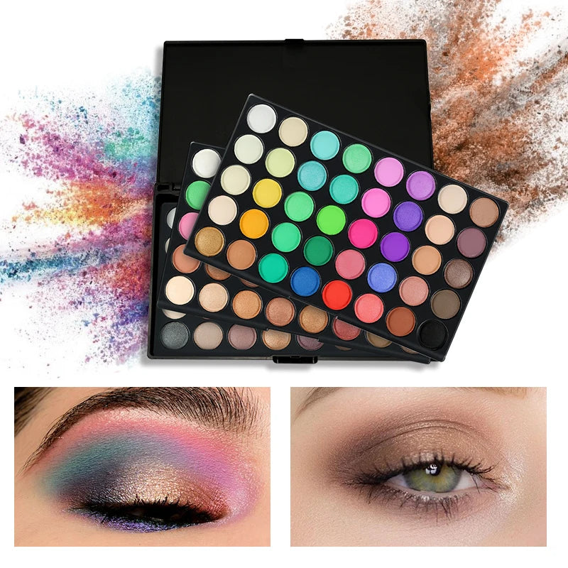 POPFEEL 120-Color 3-in-1 Eyeshadow Palette - Professional Multi-Color Eyeshadow Collection with Matte and Shimmer Shades.