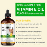 100ml Natural Vitamin E Essential Oil, Used for Massage, Skin Care, Gua Sha, Showering, Facial, Body, Nail, Hair, and Eyelash Care, Versatile