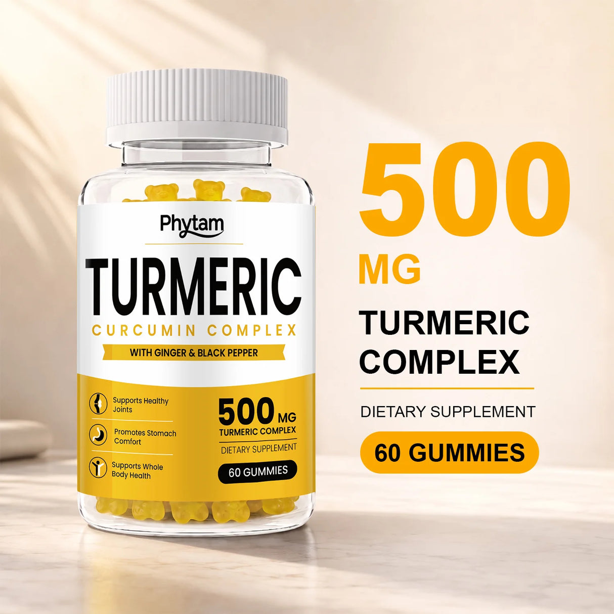 Turmeric Curcumin Gummies With Ginger And Black Pepper Supports Healthy Joint Wellness Cardiovascular Wellness And Overall Body Wellness Supplement