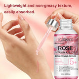 JUINHOU Natural Rose Vitamin ABCE Face Serum for Dull Uneven Skin Daily Hydrating Face Care Improve Skin Radiance Daily Skincare