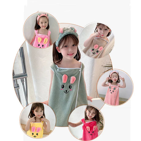 Children's bath towel, bathrobe, Wrap shower skirt Super soft children's absorbent beach towel suitable for 3-1 4year old girls