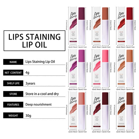 Lips Staining Mirror Lip Oil Gloss Long-Lasting Moisturizing Waterproof Non-stick Cup Makeup Lip Cosmetics Sexy Lips Plumper