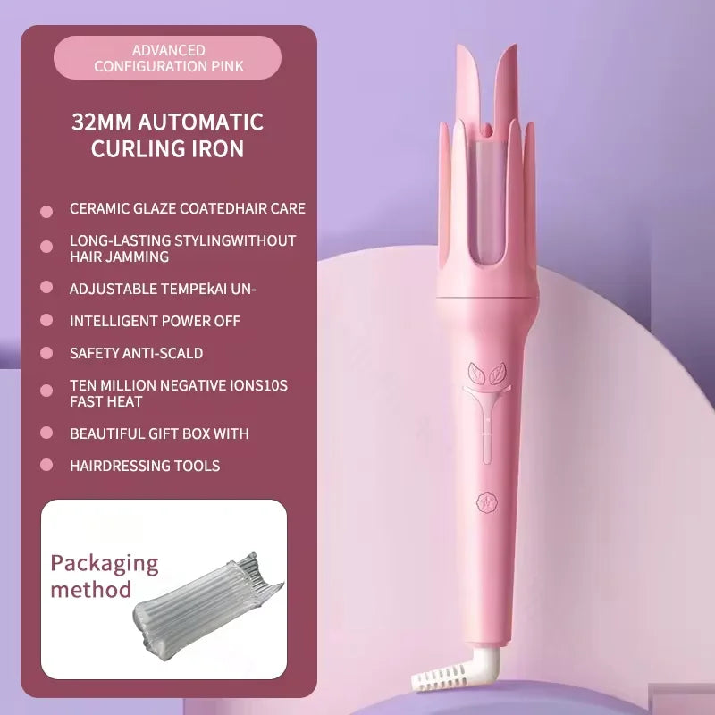 Automatic Curling Iron 32 mm Big Roll Anion  Ceramic Hair Curler 4-Speed Adjustable  Fast Heating Fashion Styling Tools