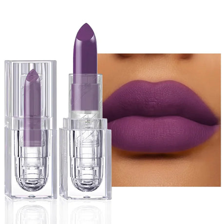Purple Colors Velvet Matte Lip Mud Liquid Lipstick Waterproof Nude Lip Gloss  Sexy Women Lip Glaze Cosmetic