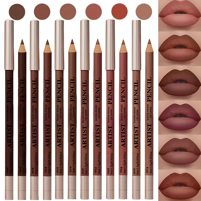 6pcs/Set Lip Liner Set & Long Lasting Matte Waterproof Lipstick Lipliner Lipstick Set Women Lips Makeup Cosmetics
