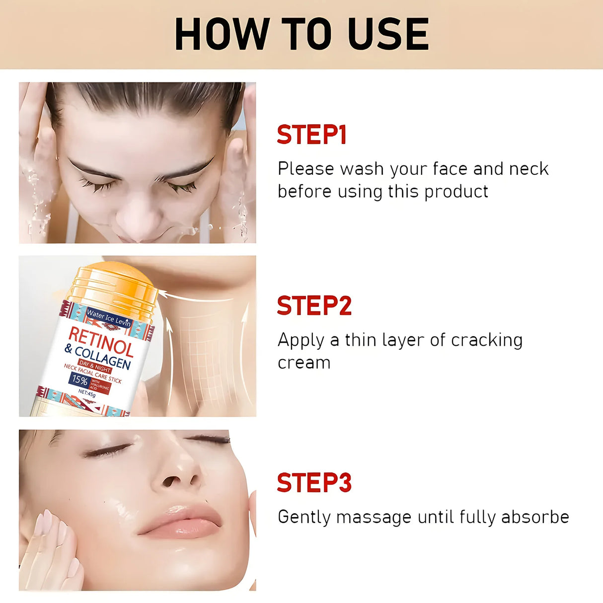 Face and Neck Treatment Bar with Firming Elasticity Improve Loose Skin Lotion Moisturizes and brightens skin