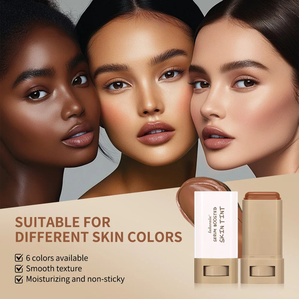 Tinted Moisturizer Balm Foundation Stick Lightweight Hydrating Sheer Coverage Natural Radiant Glow Portable Daily Face Makeup Cosmetic