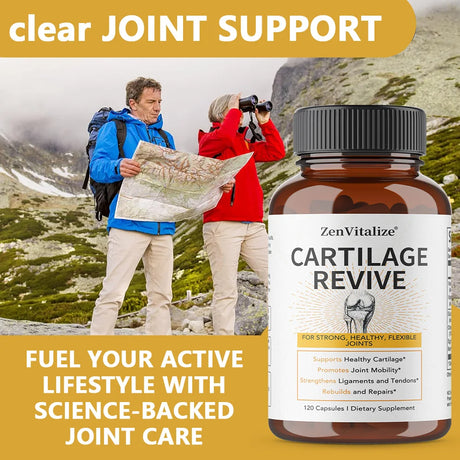 Cartilage Revive + Joint Support Supplement for Men and Women with Type II Collagen,D-Glucosamine Sulfate, MSM, Vitamin D3,C