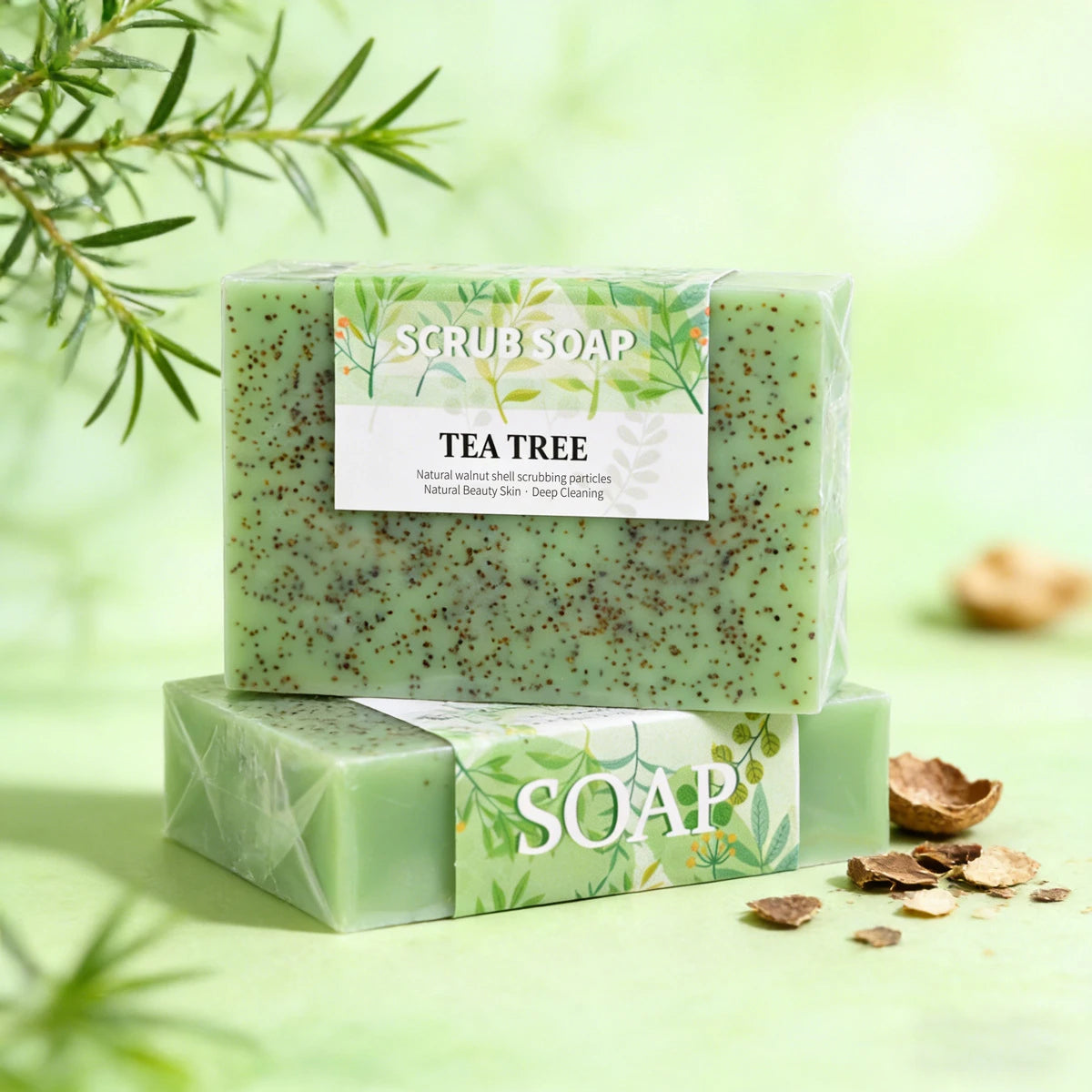 Tea Tree Soap for Face and Body, 100g of Tea Tree Soap Suitable for Daily Use, Suitable for Oily and Dry Skin