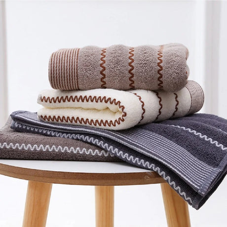 1/2/3PCS Bathroom Cotton Towel Sets Household Towels Wave Bath Hand Face Towels Soft Absorbent Towels Christmas Gift Towels Set