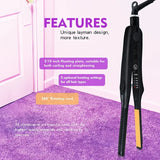 2-in-1 Mini Hair Straightener Curling Iron Professional Ceramic Short Flat Iron for Women & Men Beard Straightener