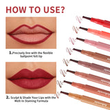 Waterproof Lip Liner Stain Lip Lingerie Long Lasting 8 Colors Transfer Proof Smudge Resistant Color No Bleed Formula  Cosmetics