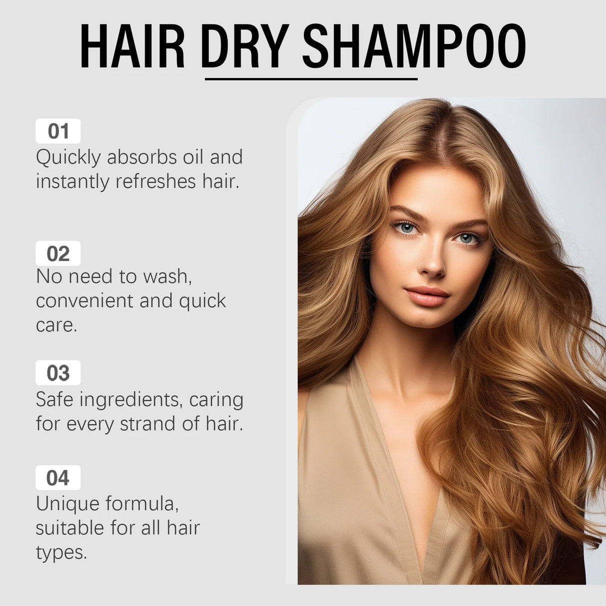 Dry Hair Shampoo Spray Oil Control Anti-Frizz Non-Greasy Volumizing Hair Deep Moisturizing Refreshing Hair Care Shampoo Spray