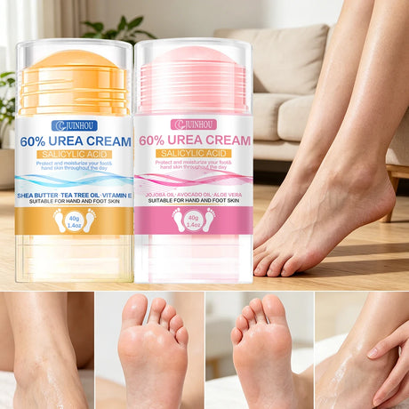 JUINHOU 40g2pcs 60% Urea Portable Foot Cream Stick Salicylic Acid Exfoliating Moisturizer Cracked Heel Repair Dry Skin Foot Care
