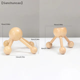 1 Pcs Neck Back 3/4-Leg Massage Roller Wooden Head Scalp Massager Octopus Claws Relax SPA Tools For Hair Growth Stress Relief