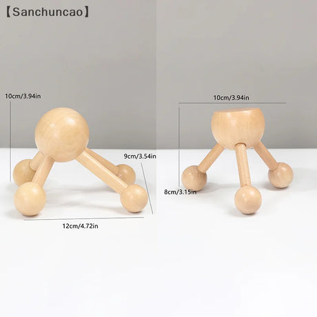 1 Pcs Neck Back 3/4-Leg Massage Roller Wooden Head Scalp Massager Octopus Claws Relax SPA Tools For Hair Growth Stress Relief