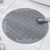 Bathroom Mat Anti-slip Sucker Round PVC Bath Mat with Drain Hole Silicone Bathing Rugs Foot Massage Pad Bathtub Soft Shower Mat