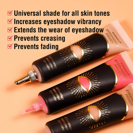 Long-Lasting Matte Eyeshadow Primer: Waterproof, Full-Coverage Eye Makeup Base in Medium Cream Form