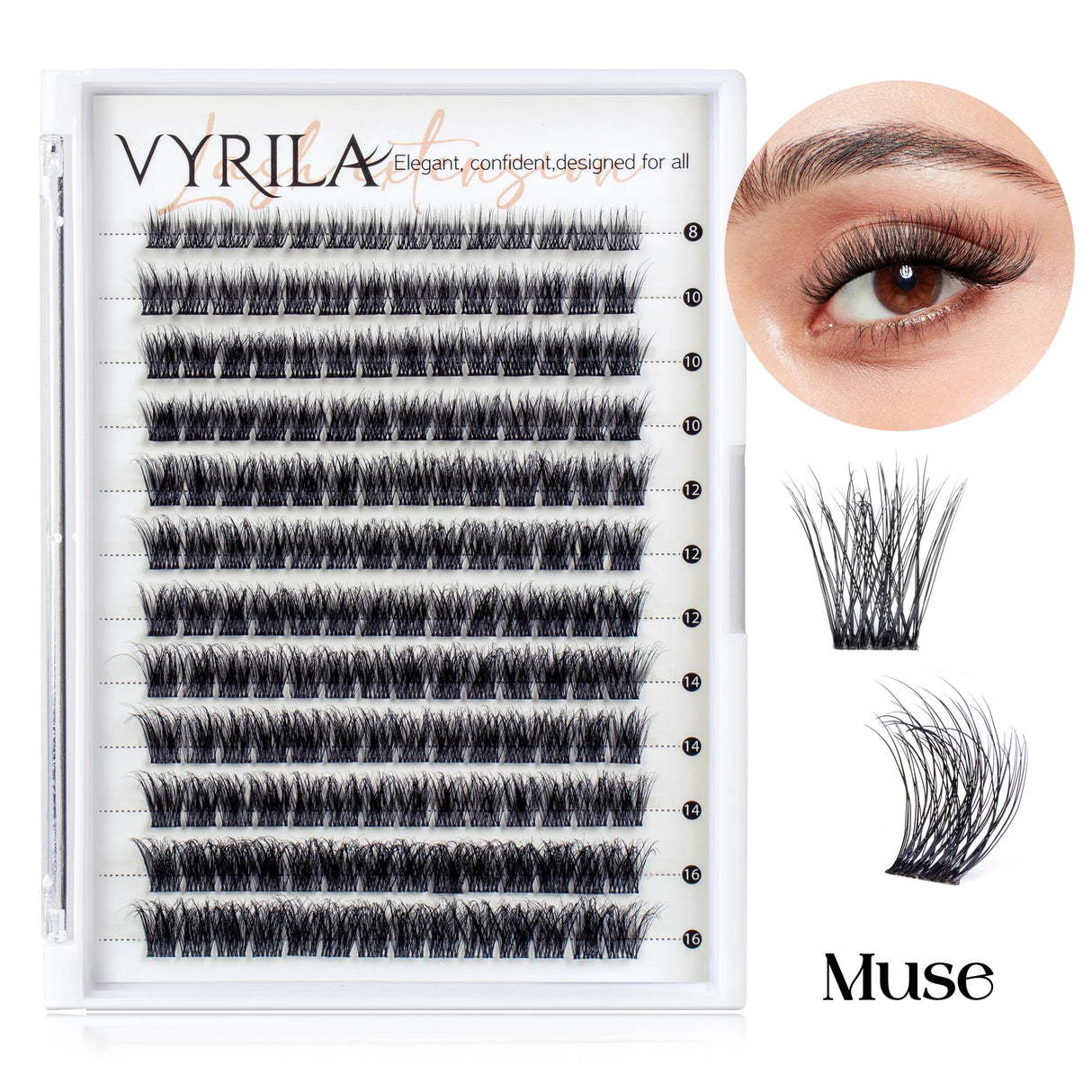 Individual Lashes Cluster C Curl Mix Lash Clusters 3D Wispy DIY Eyelash Extension 0.1mm Super Thin Band Resuable Natural Lashes