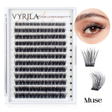 Individual Lashes Cluster C Curl Mix Lash Clusters 3D Wispy DIY Eyelash Extension 0.1mm Super Thin Band Resuable Natural Lashes