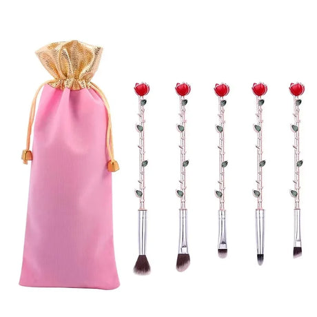Cute Pink Makeup Brush Set with Anime Element Storage Pouch Professional Beauty Tool Combination Girly Makeup Brush Full Set