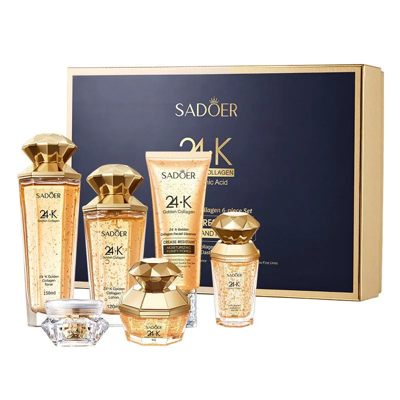 24K Gold Collagen Protein Skincare Set - Firming, Lifting Hydrating Face Kit for All Skin Types Skin Care