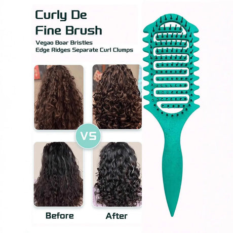 Curly Comb Curl Define Styling Brush Hollow Out Detangling Hair Brush Tangled Wet Curly Hair Comb Shaping Curls Hairdressing